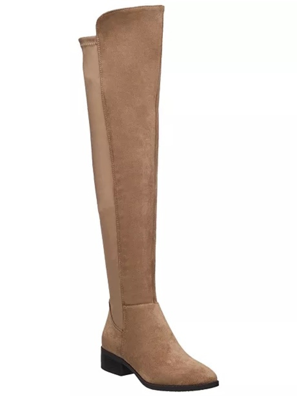 Halston Taupe Suede Over-the-Knee Stretch Boots Size 11 - Picture 2 of 6